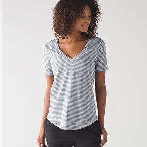 Lululemon Love Tee III Modern Stripe Grey